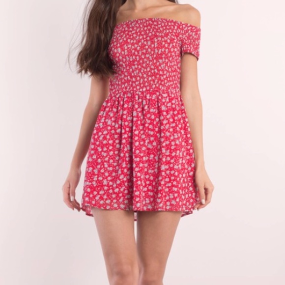 Tobi Dresses & Skirts - Tobi Red Floral Skater Dress